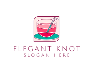 Pink Juice Drink logo design