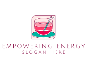 Pink Juice Drink logo design