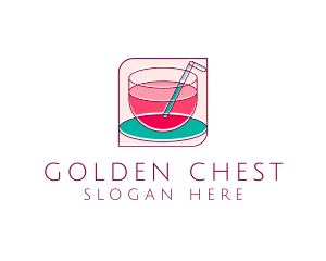 Pink Juice Drink logo design