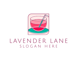 Pink Juice Drink logo design