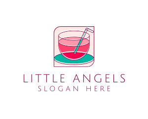 Pink Juice Drink logo design