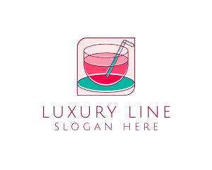 Pink Juice Drink logo design