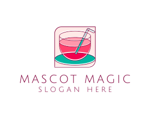 Pink Juice Drink logo design