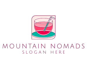 Pink Juice Drink logo design