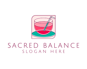 Pink Juice Drink logo design