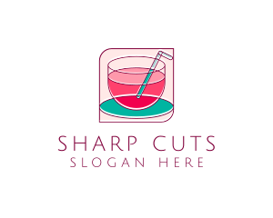 Pink Juice Drink logo design