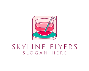 Pink Juice Drink logo design