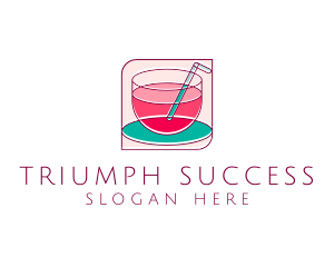 Pink Juice Drink logo design