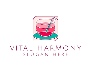 Pink Juice Drink logo design