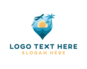 Summer Beach Travel Location logo