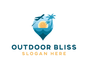 Summer Beach Travel Location logo design