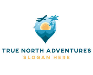 Summer Beach Travel Location logo design