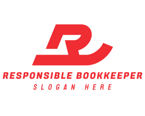 Red Swoosh Letter R logo design