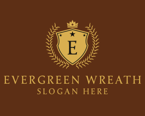 Wreath Crown Shield logo design