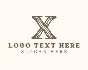 Wood Carpentry Lumberjack Letter X logo