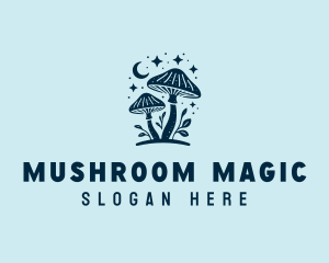 Mushroom Moon Stars logo design