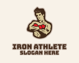 Boxing Athlete Portrait logo design