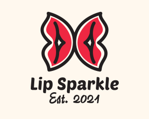 Red Butterfly Lips logo design