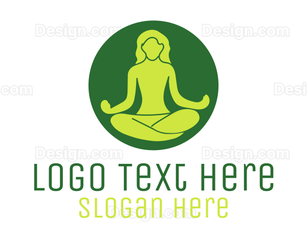 Woman Yoga Meditation Logo