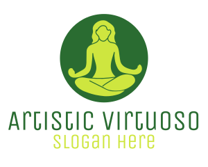 Woman Yoga Meditation logo design