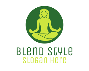 Woman Yoga Meditation logo design