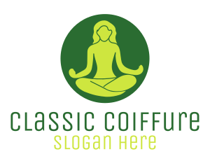 Woman Yoga Meditation logo design