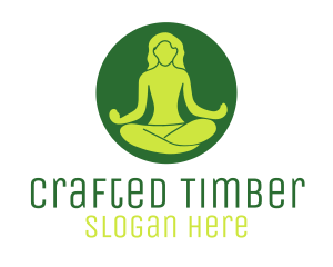 Woman Yoga Meditation logo design