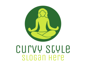 Woman Yoga Meditation logo design