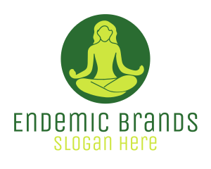 Woman Yoga Meditation logo design