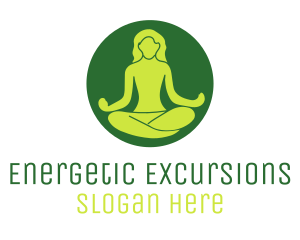 Woman Yoga Meditation logo design