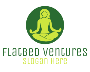 Woman Yoga Meditation logo design