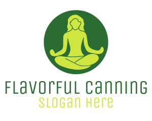 Woman Yoga Meditation logo design