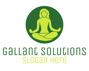 Woman Yoga Meditation logo design