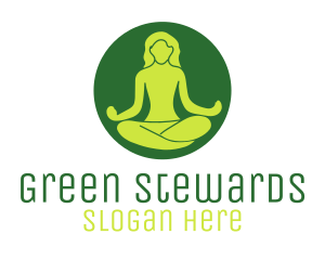 Woman Yoga Meditation logo design