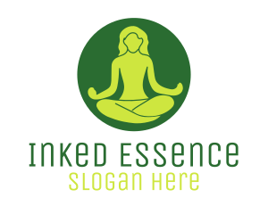 Woman Yoga Meditation logo design