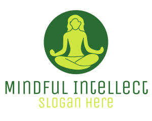 Woman Yoga Meditation logo design