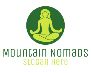 Woman Yoga Meditation logo design