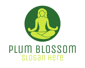 Woman Yoga Meditation logo design