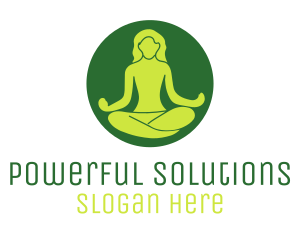 Woman Yoga Meditation logo design