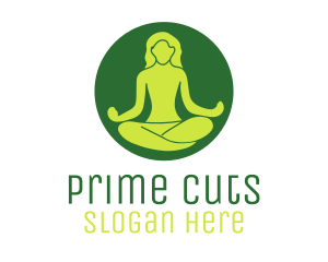 Woman Yoga Meditation logo design