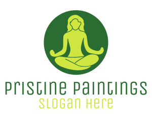 Woman Yoga Meditation logo design