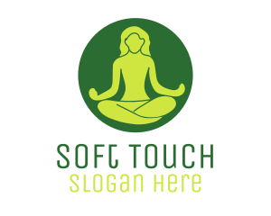 Woman Yoga Meditation logo design