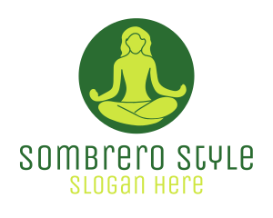 Woman Yoga Meditation logo design