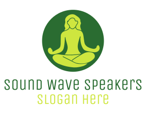 Woman Yoga Meditation logo design