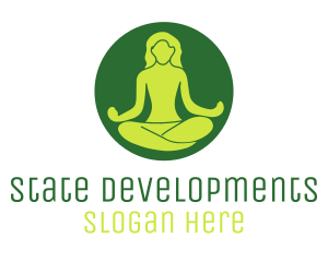 Woman Yoga Meditation logo design