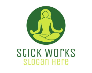 Woman Yoga Meditation logo design