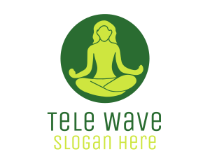 Woman Yoga Meditation logo design