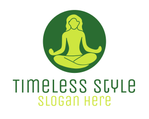 Woman Yoga Meditation logo design