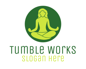 Woman Yoga Meditation logo design