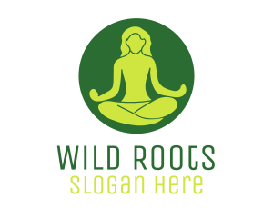 Woman Yoga Meditation logo design